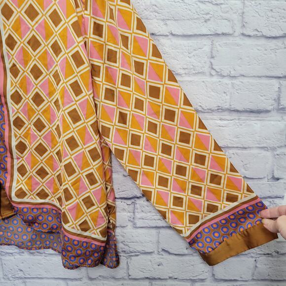 Artsy Geometric Boho Blouse Size 2X TV Famous Sheryl Lee Ralph Abbott Elementary - Picture 3 of 8